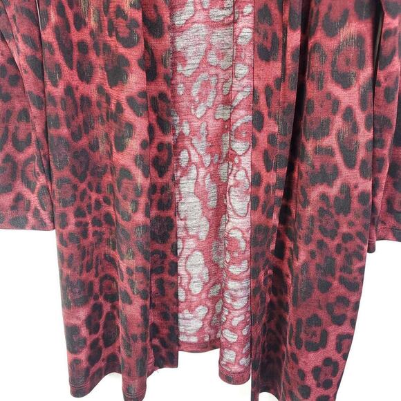 Susan Graver Sweater Womens Small Leopard Exotic Duster Longline Cardigan - Picture 4 of 10